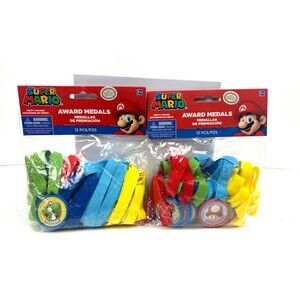 New Nintendo Super Mario Kart Medals Party Prize Party Bag Filler Nerd Geek Yosh